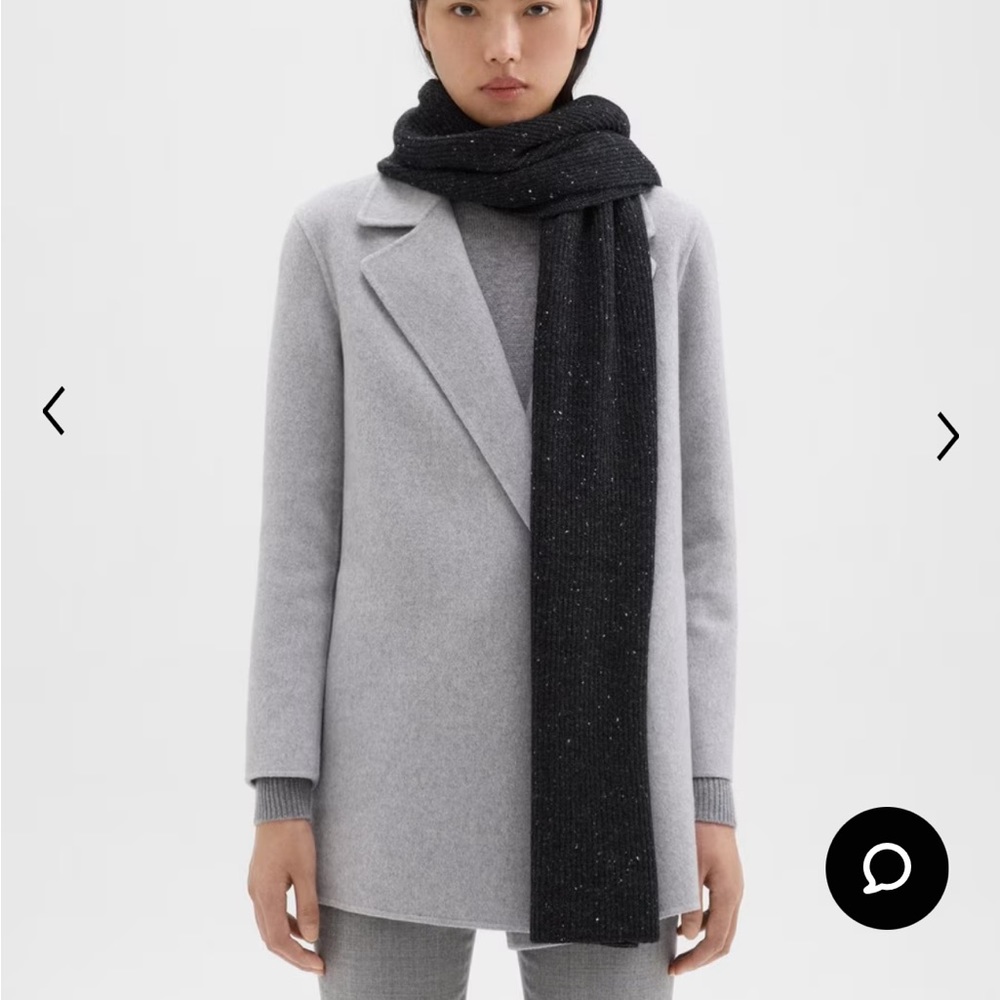 Theory charcoal multi donegal cashmere scarf